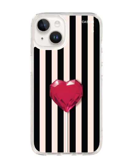 เคสใส iphone 14 magsafe หัวใจลายทาง