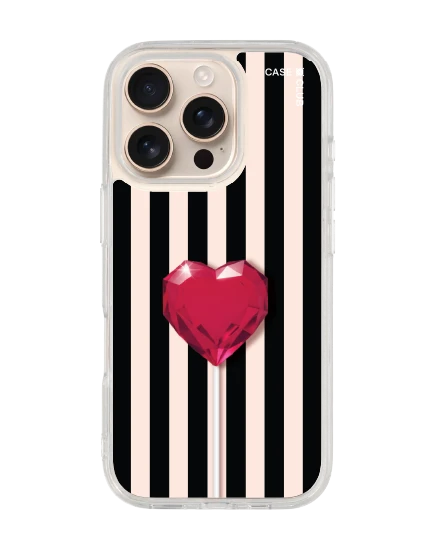 เคสใส iphone 16 pro magsafe หัวใจลายทาง