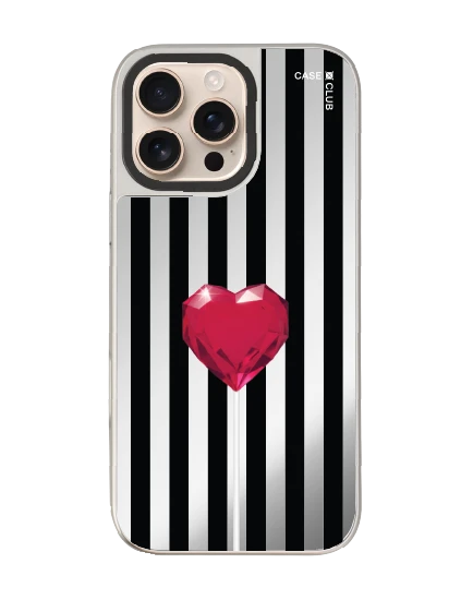 iphone 16 pro max mirror case magsafe striped heartbeat