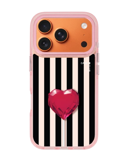 iphone 17 pro clear pink magsafe striped heartbeat