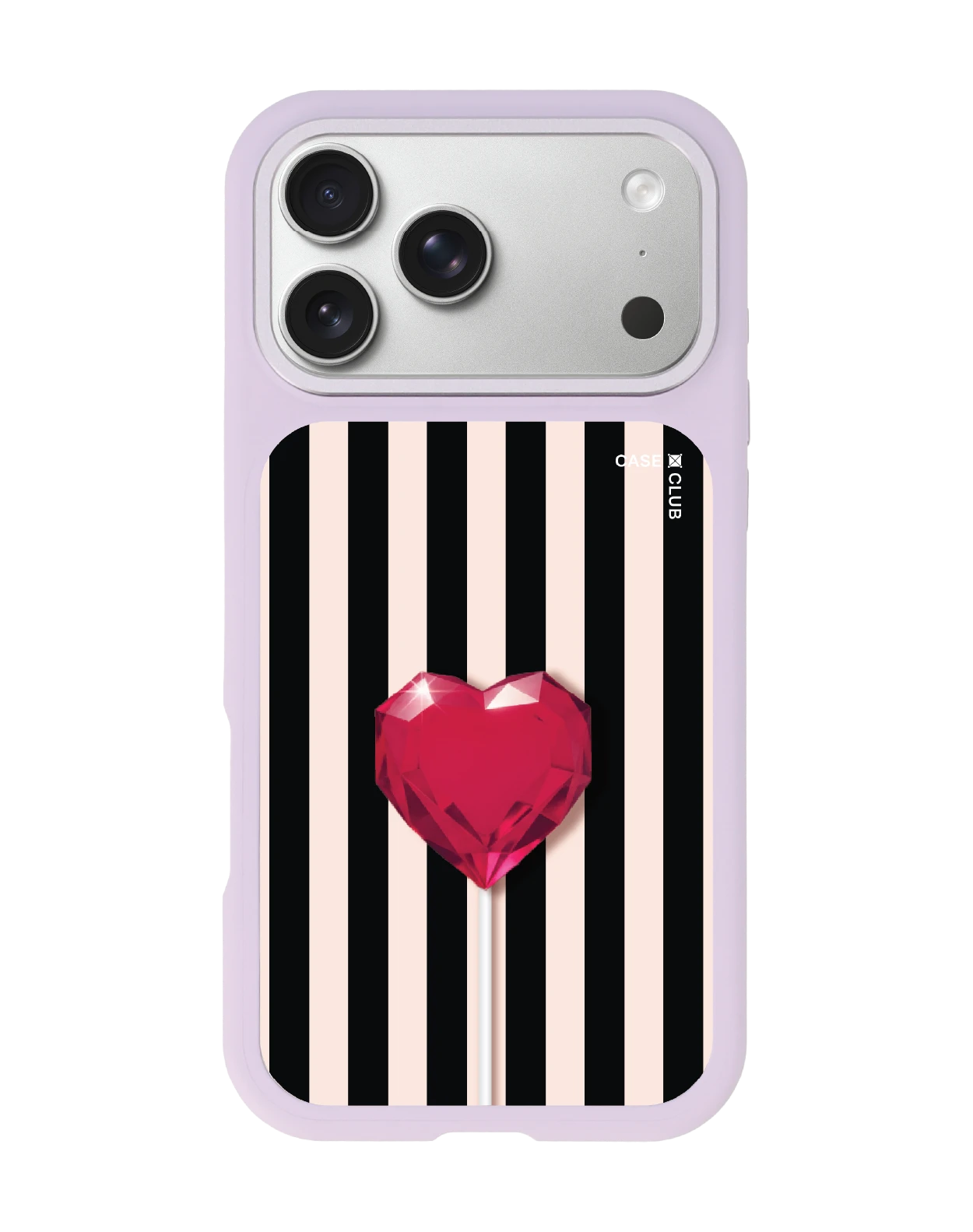 เคสเปลี่ยนฝาหลัง iphone 18 pro max magsafe สีม่วง หัวใจลายทาง