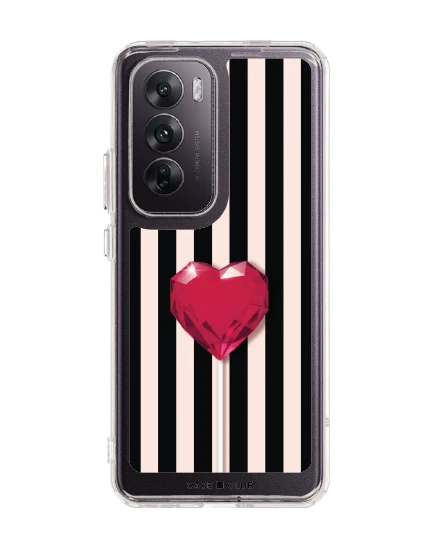 oppo reno 12 clear case striped heartbeat