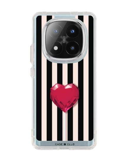redmi note 14 pro plus clear case striped heartbeat