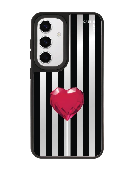 เคสกระจก samsung s24 matte magsafe หัวใจลายทาง