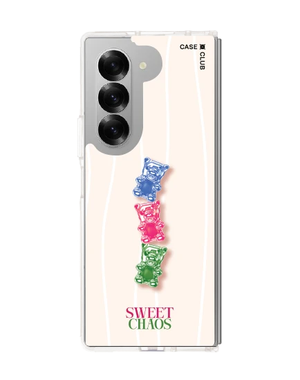 samsung galaxy z fold 6 clear case sweet chaos bear