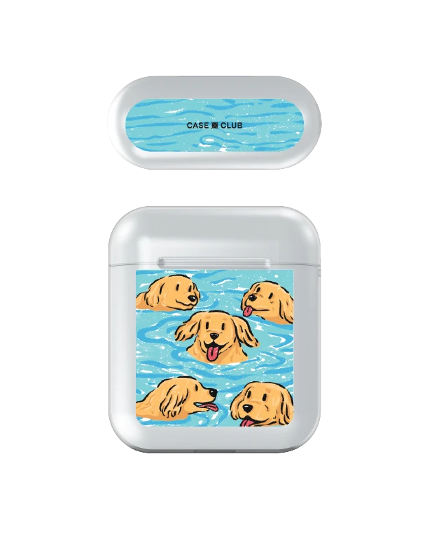 swimming golden retriever
