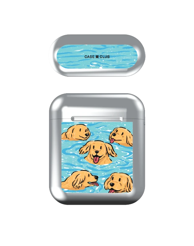 swimming golden retriever