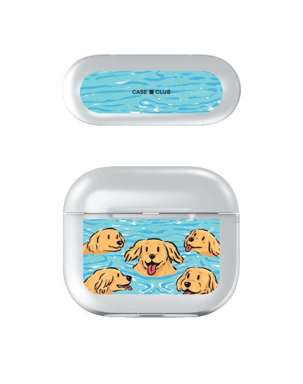 swimming golden retriever