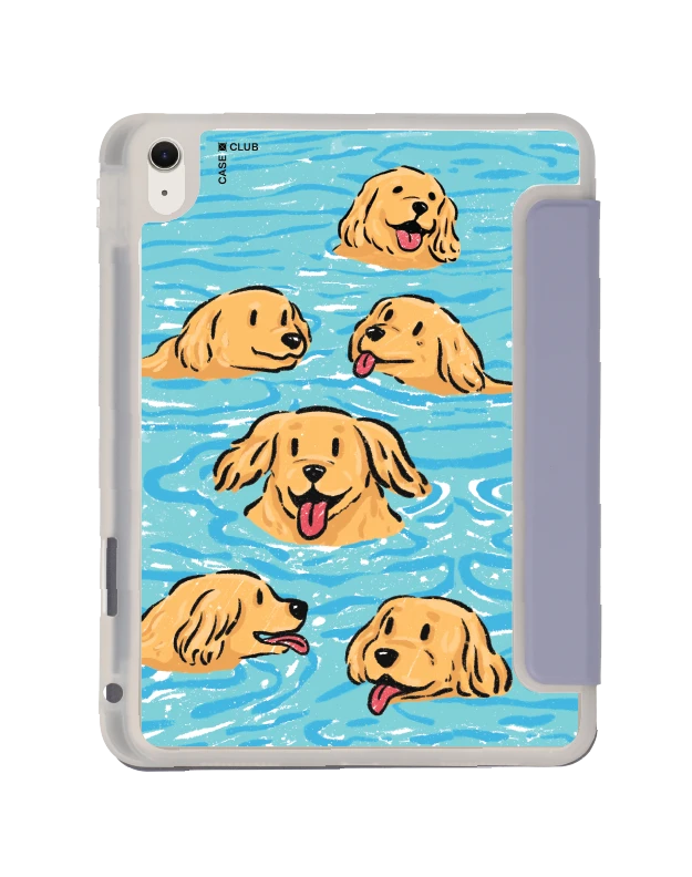 เคสใส ipad air4/5/6/7 11" 2025 (m2/m3) สีม่วง โกลเด้นน้อยว่ายน้ำ