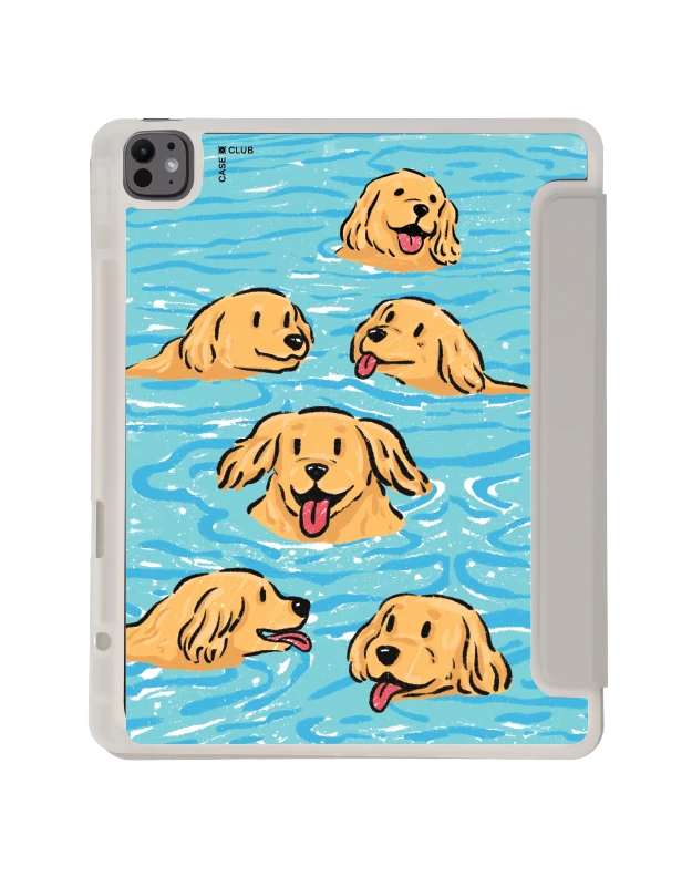 เคสใส ipad air6/7 13" 2025 (m2/m3) สีเทา โกลเด้นน้อยว่ายน้ำ