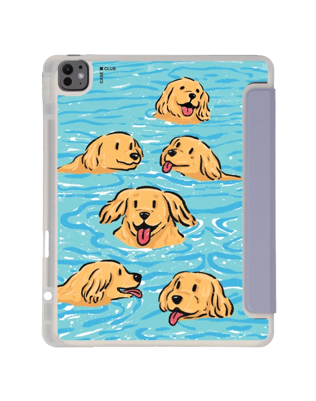 เคสใส ipad air6/7 13" 2025 (m2/m3) สีม่วง โกลเด้นน้อยว่ายน้ำ