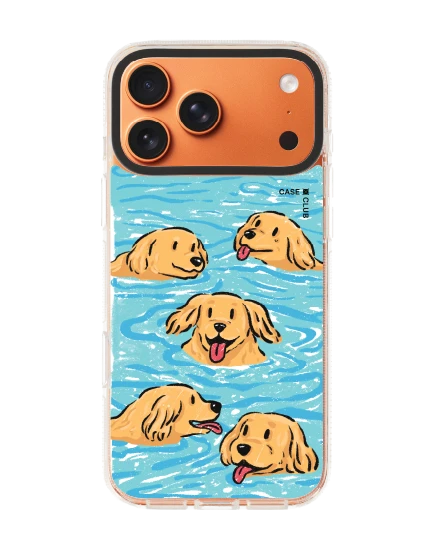 iphone 17 pro max clear case magsafe shield swimming golden retriever