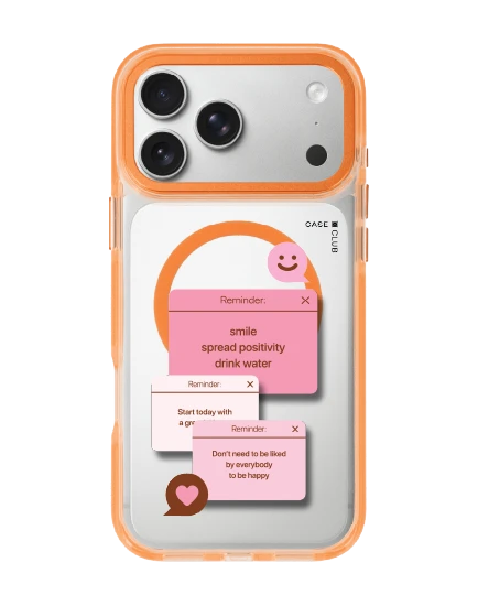 เคสใสสีส้ม iphone 17 pro max magsafe ข้อความแห่งแรงบันดาลใจ