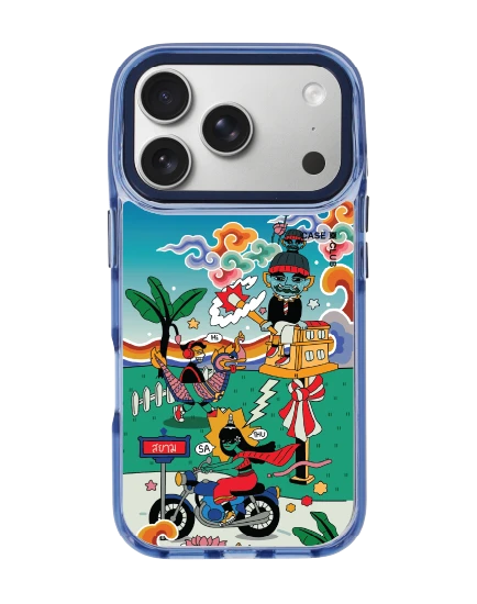 เคสใส iphone 17 pro magsafe สีฟ้า ไบค์เกอร์ไทยสไตล์
