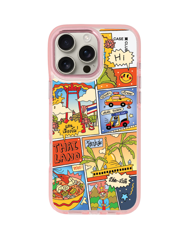 iPhone 16 Pro Max Clear Pink MagSafe การ์ตูนไทย