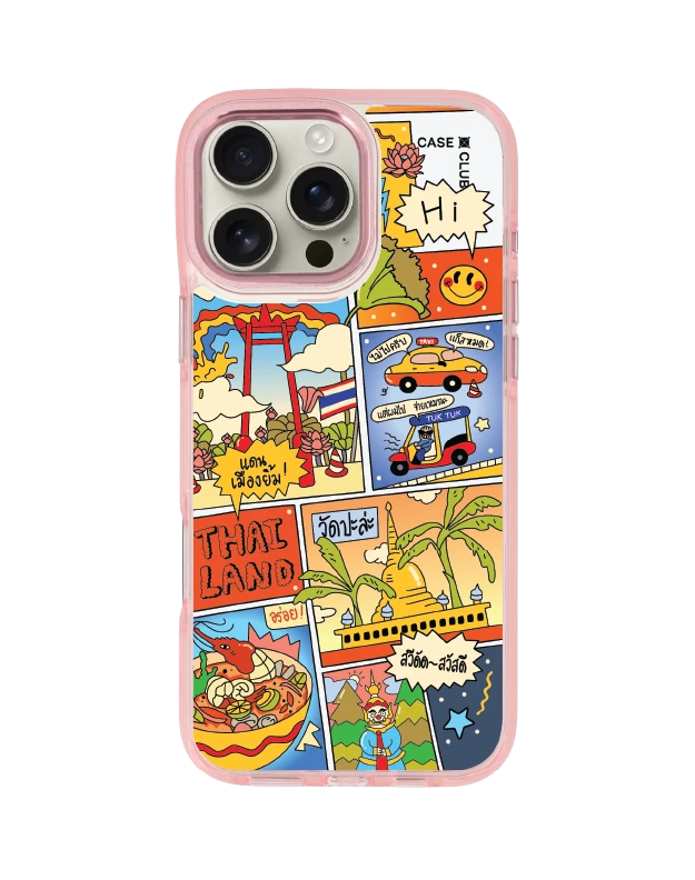 iphone 16 pro max clear pink magsafe thai comic