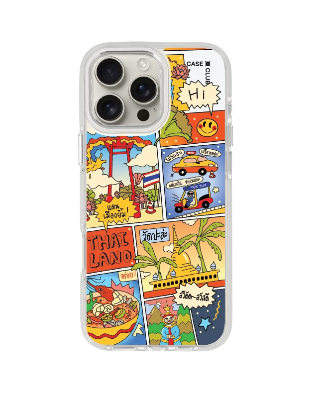 iphone 16 pro max clear white magsafe thai comic