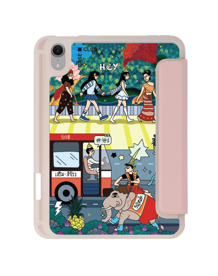 เคสใส ipad mini 7 สีชมพู ไทยข้ามถนน