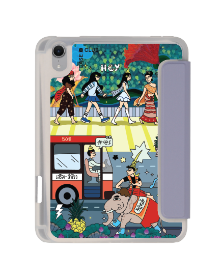 เคสใส ipad mini 7 สีม่วง ไทยข้ามถนน