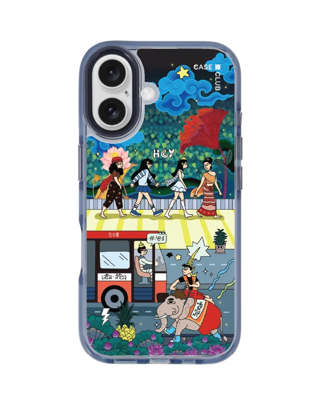 เคสใส iphone 16 magsafe สีฟ้า คึกคักเมืองสยาม