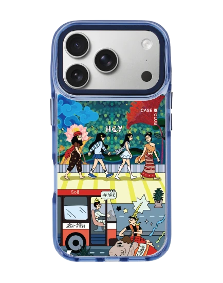 เคสใส iphone 17 pro magsafe สีฟ้า เสน่ห์เมืองไทย คึกคักเมืองสยาม