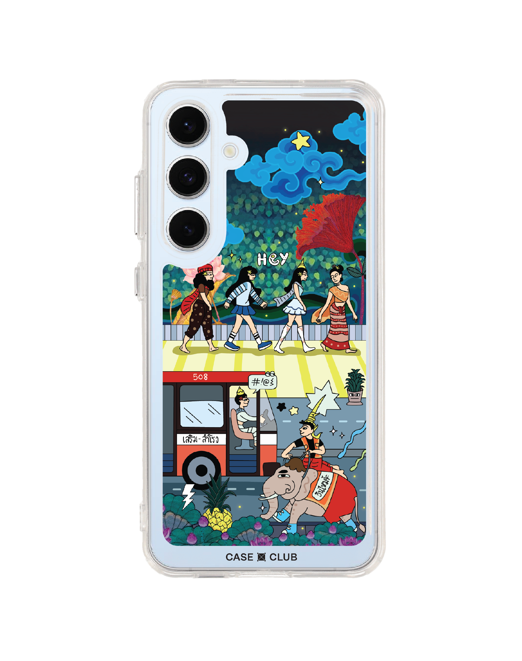 samsung galaxy s24 fe clear case thai cross the road