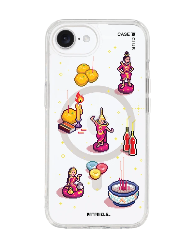 เคสใส iphone 16e magsafe ศิลปะวิถีไทยพิกเซลอาร์ต