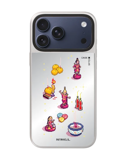 เคสกระจก iphone 17 pro max magsafe ศิลปะวิถีไทยพิกเซลอาร์ต