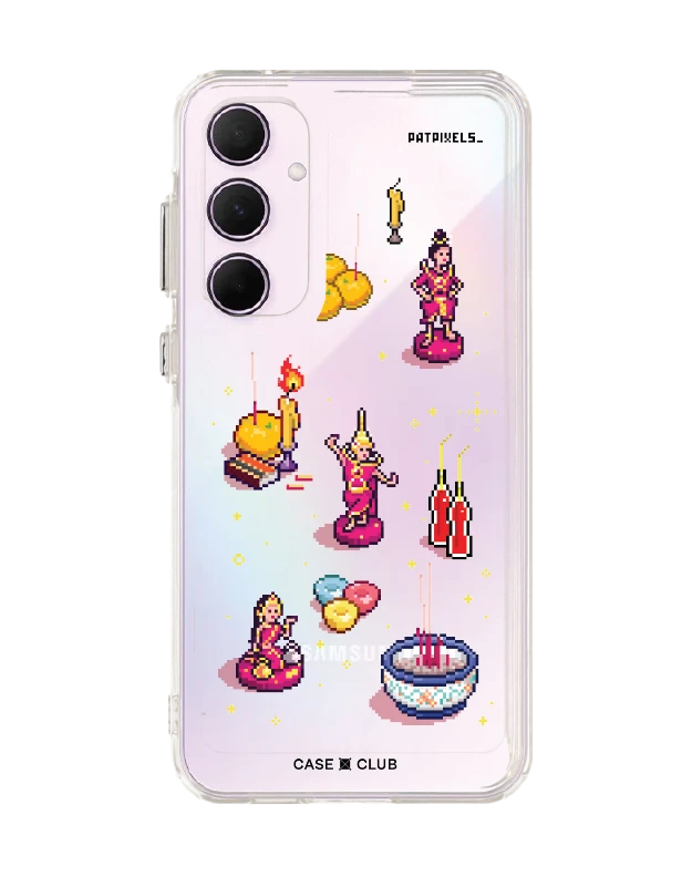 เคสใส samsung a55 ศิลปะวิถีไทยพิกเซลอาร์ต