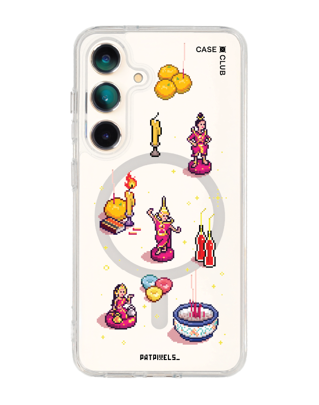 เคสใส samsung galaxy s25 magsafe ศิลปะวิถีไทยพิกเซลอาร์ต