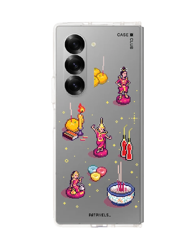 เคสใส samsung galaxy z fold 6 ศิลปะวิถีไทยพิกเซลอาร์ต