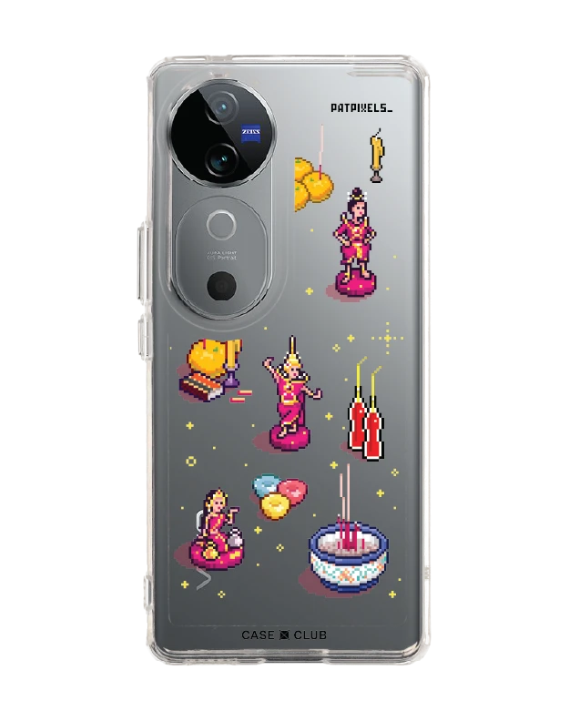 เคสใส vivo v40 5g ศิลปะวิถีไทยพิกเซลอาร์ต