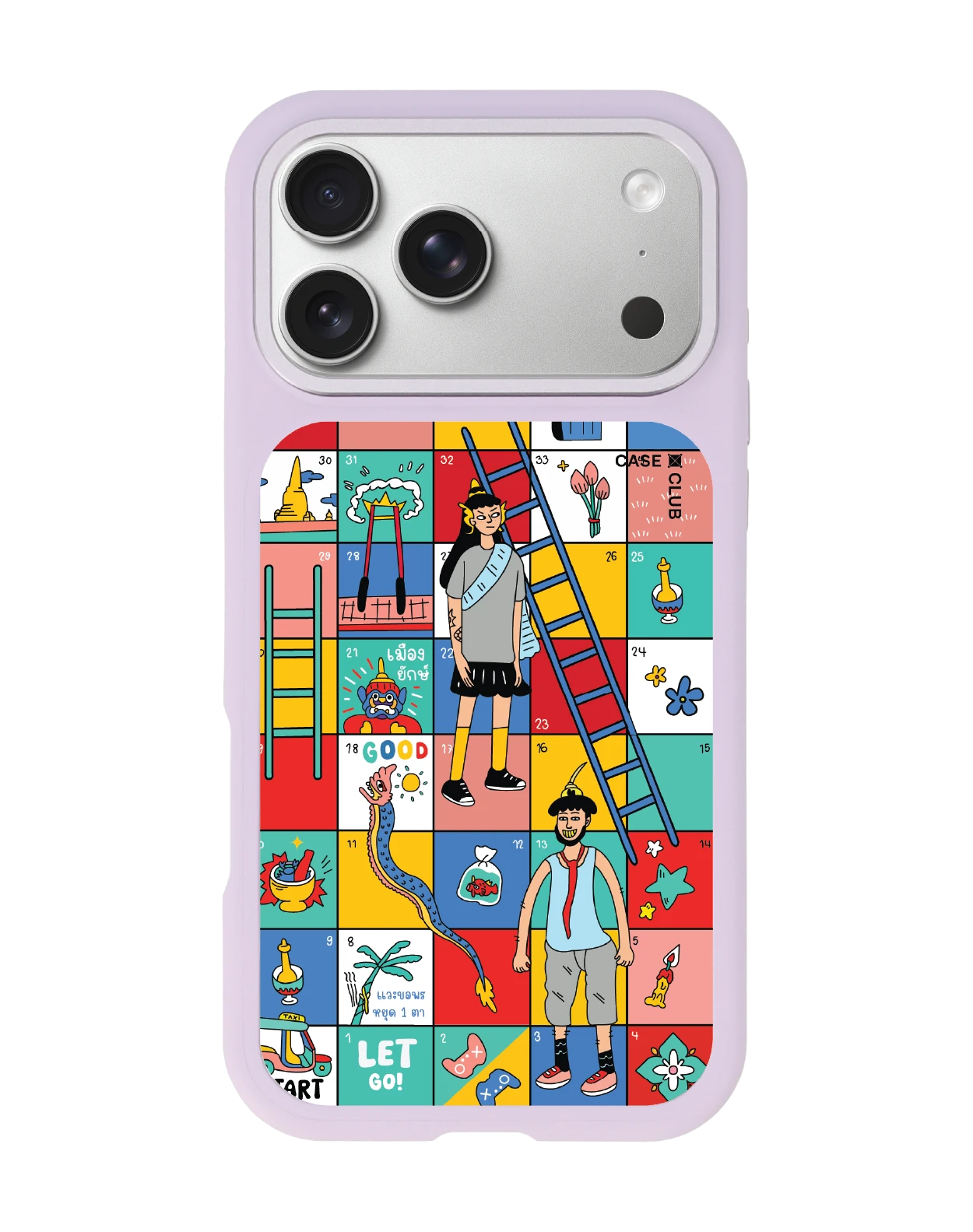 เคสเปลี่ยนฝาหลัง iphone 18 pro max magsafe สีม่วง งูบันไดวัฒนธรรมไทย
