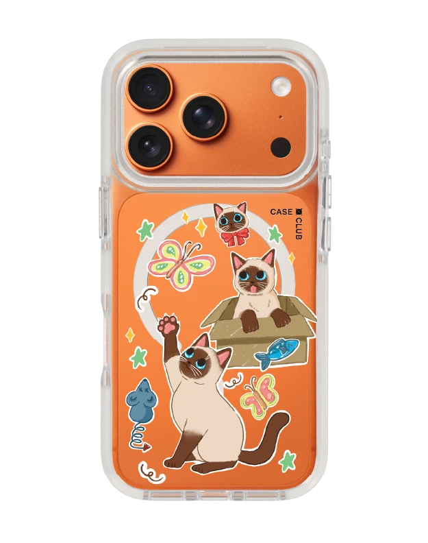 เคสใส iphone 17 pro magsafe สีขาว 3 แมวป่วน