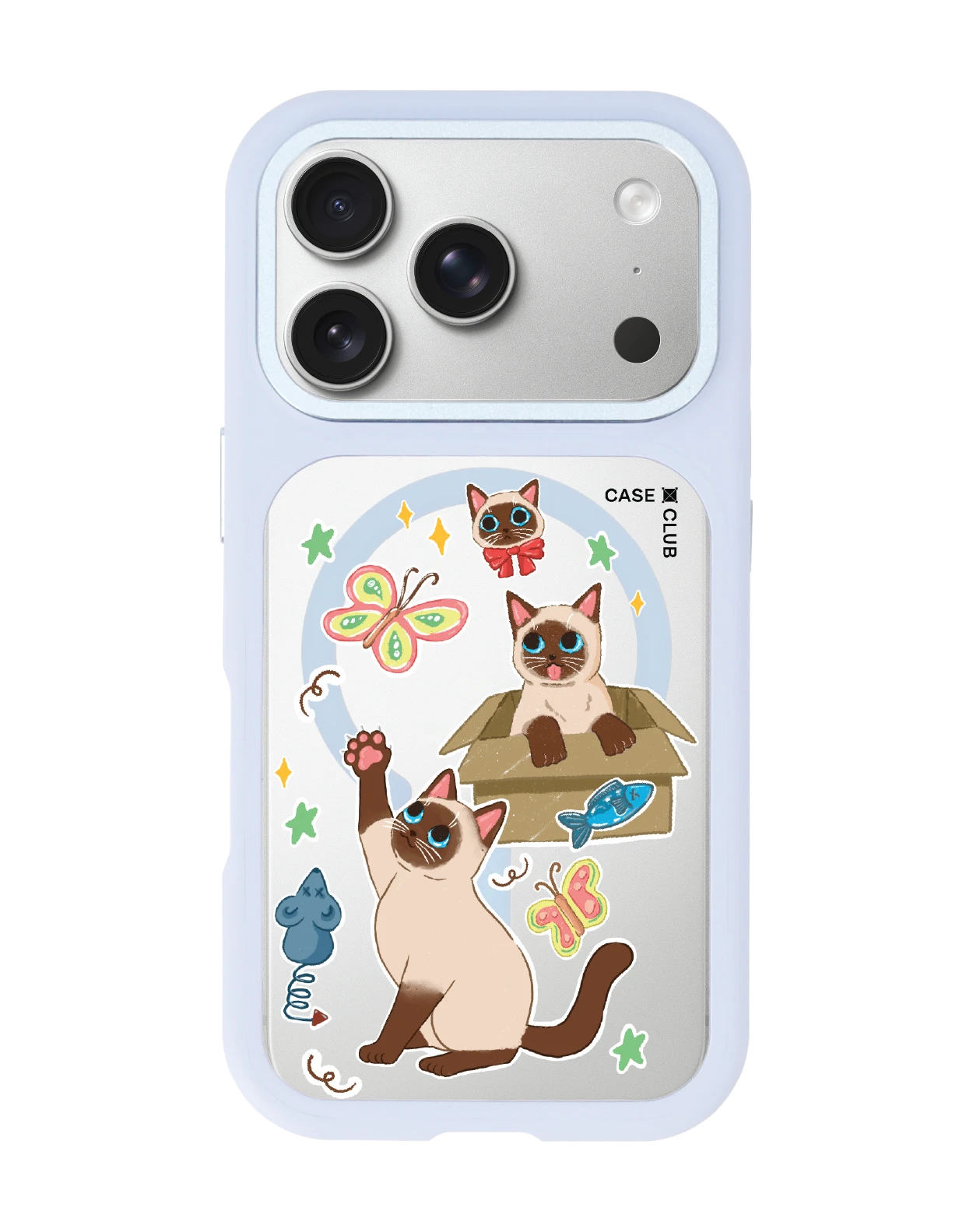 เคสเปลี่ยนฝาหลัง iphone 18 pro magsafe สีฟ้า 3 แมวป่วน