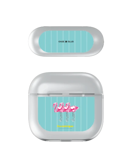 airpods 4 clear case triple flamingo