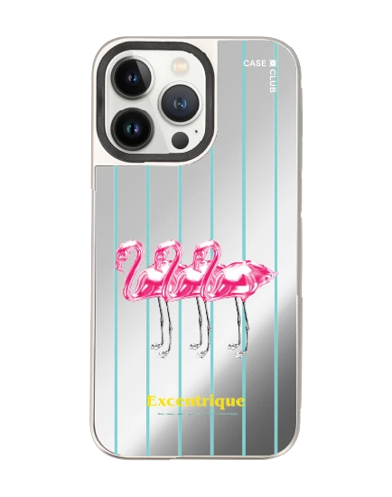 เคสกระจก iphone 14 pro max magsafe ฟลามิงโกสามตัวเมทัลลิก