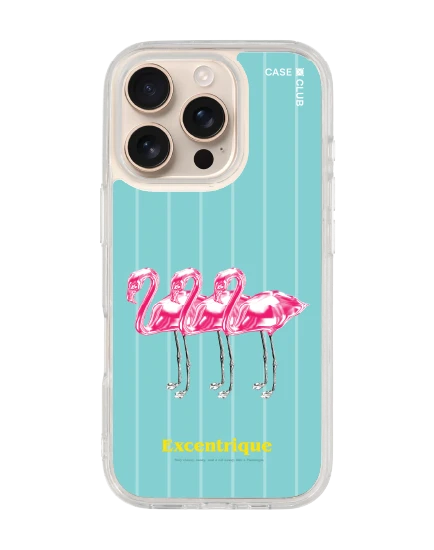 iphone 16 pro clear case magsafe triple flamingo