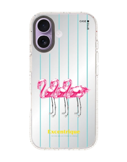 เคสกระจกใส iphone 17 mirror magsafe ฟลามิงโกสามตัวเมทัลลิก