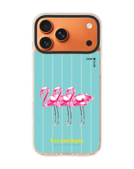 เคสใส iphone 17 pro max clear case magsafe shield ฟลามิงโกสามตัวเมทัลลิก