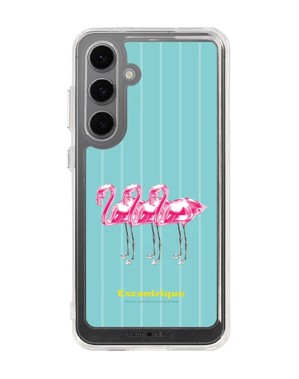 samsung galaxy s24 fe clear case triple flamingo