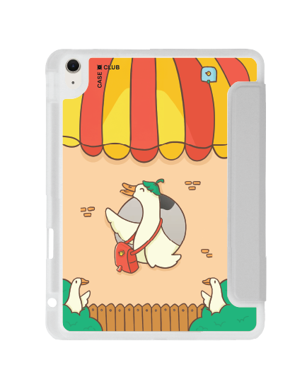 เคสใส iPad Air4/5/6/7 11" 2025 (M2/M3) สีเทา เป็ดพักผ่อนชิลล์