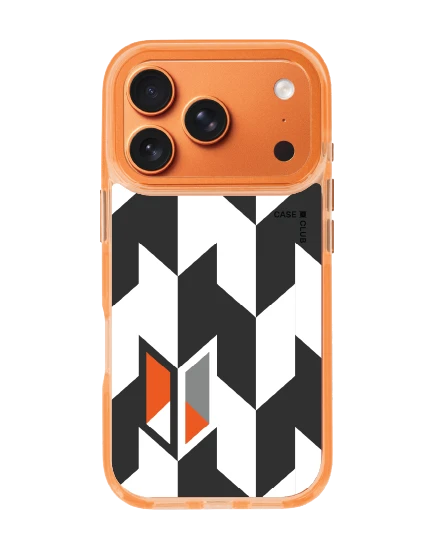 เคสใสสีส้ม iphone 17 pro magsafe ฮาวด์สทูธขาวดำแนวตั้ง