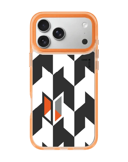 เคสใสสีส้ม iphone 17 pro max magsafe ฮาวด์สทูธขาวดำแนวตั้ง