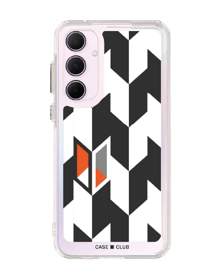 samsung galaxy a55 clear case vertical houndstooth
