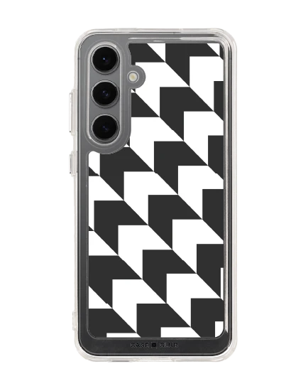 samsung galaxy s24 fe clear case vertical houndstooth