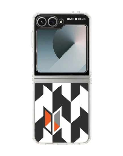 samsung galaxy z flip 6 clear case vertical houndstooth