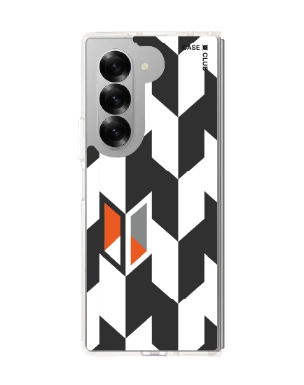 samsung galaxy z fold 6 clear case vertical houndstooth