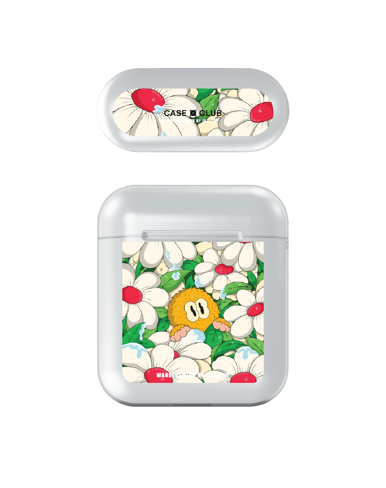 airpods (1/2 gen) clear case wandersmind daisy