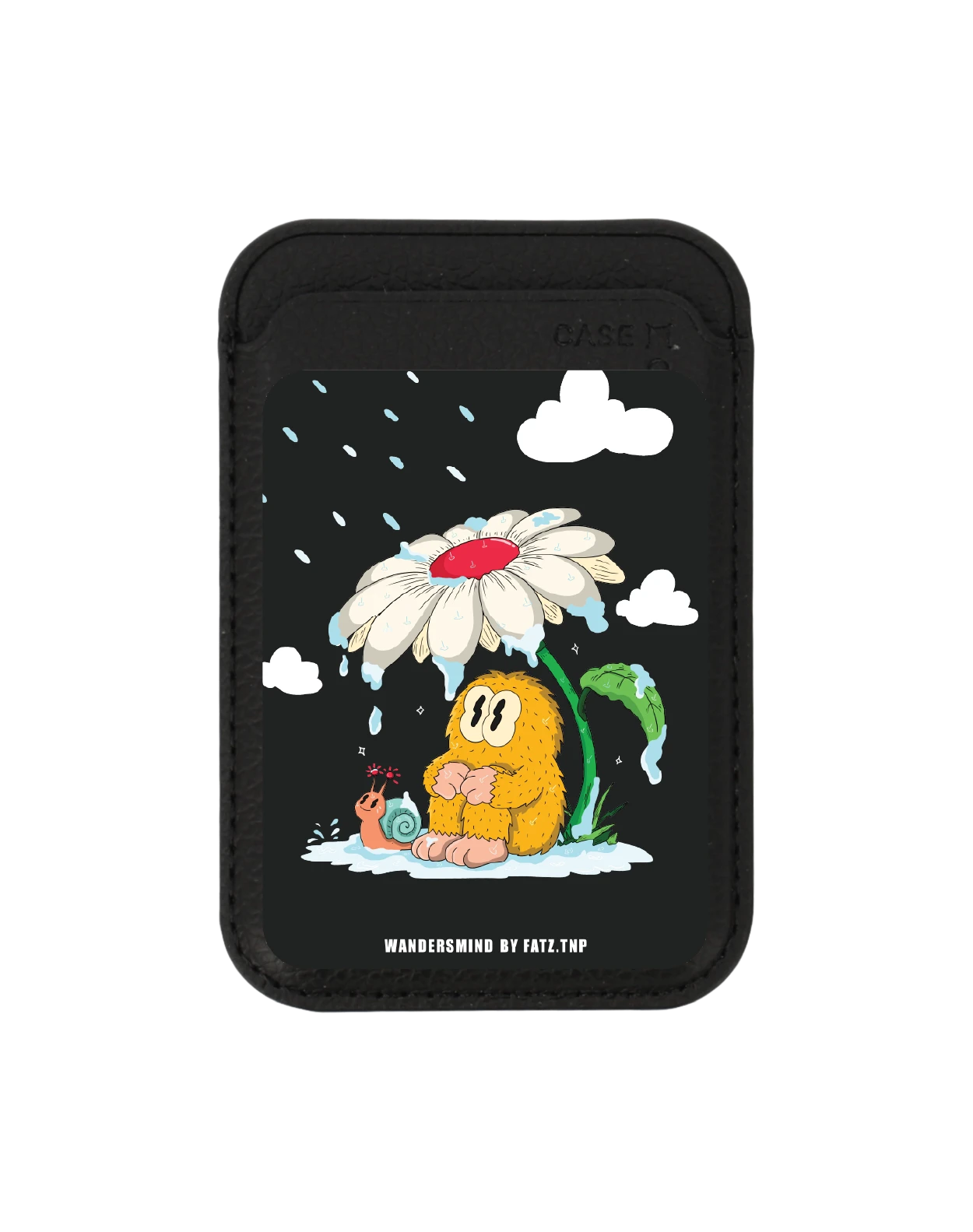 black wallet magsafe wandersmind rain